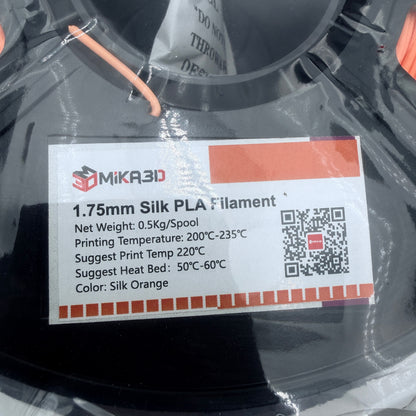 MiKA3D 1.75mm Silk PLA Filament Silk Orange