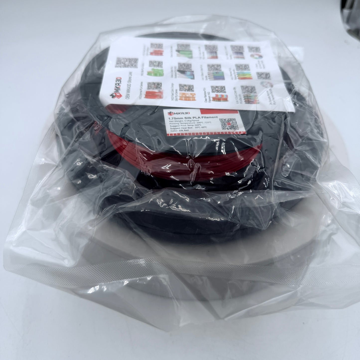 MiKA3D 1.75mm Silk PLA Filament Silk Red