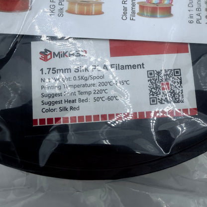 MiKA3D 1.75mm Silk PLA Filament Silk Red