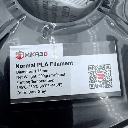 MiKA3D Normal PLA Filament 1.75mm Dark Grey