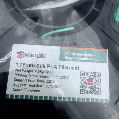 MiKA3D 1.75mm Silk PLA Filament Silk Green