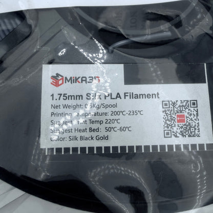 MiKA3D 1.75mm Silk PLA Filament Silk Black Gold