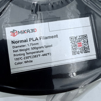 MiKA3D Normal PLA Filament 1.75mm White