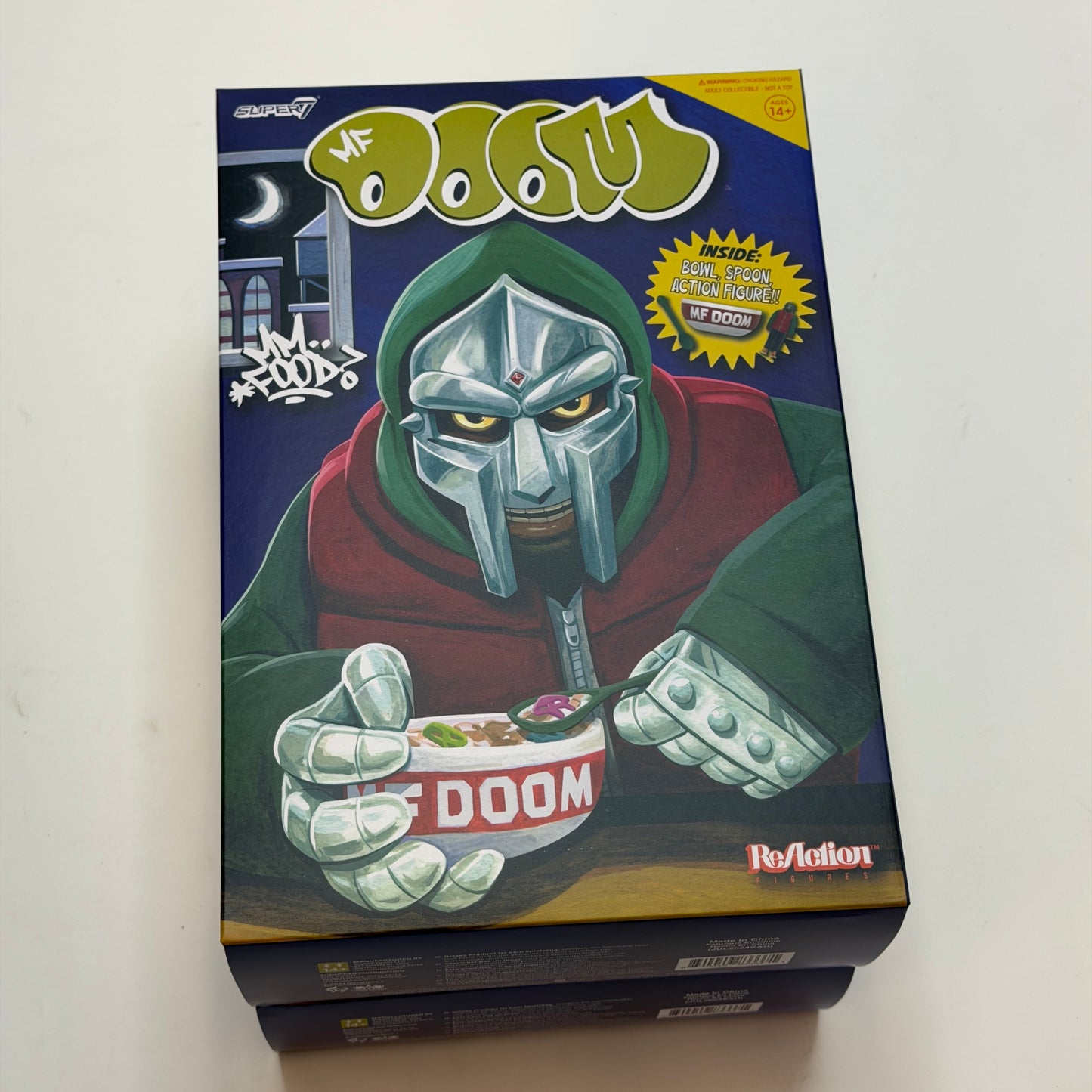 Super7 MF DOOM Wave 2 MM..FOOD ReAction Figure & Cereal Bowl Set