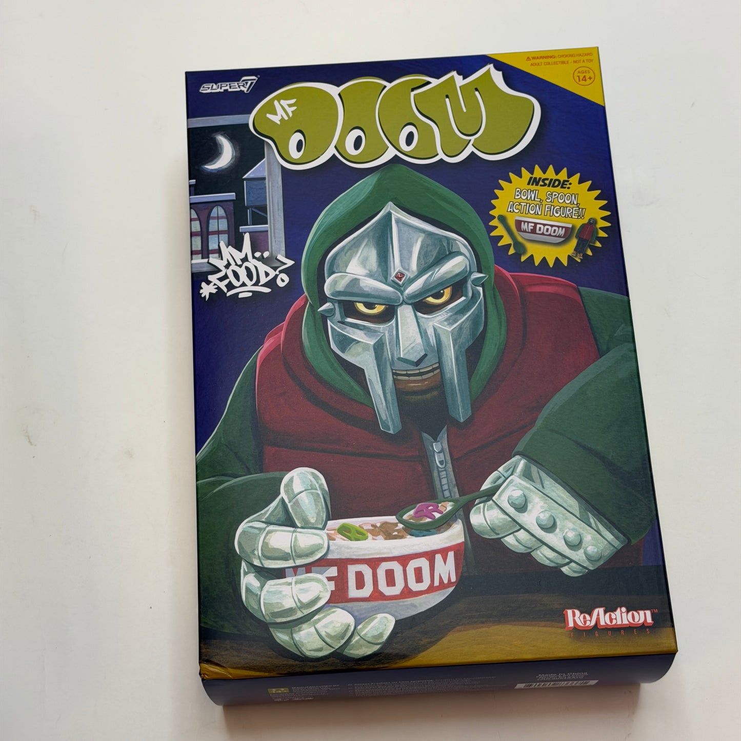 Super7 MF DOOM Wave 2 MM..FOOD ReAction Figure & Cereal Bowl Set