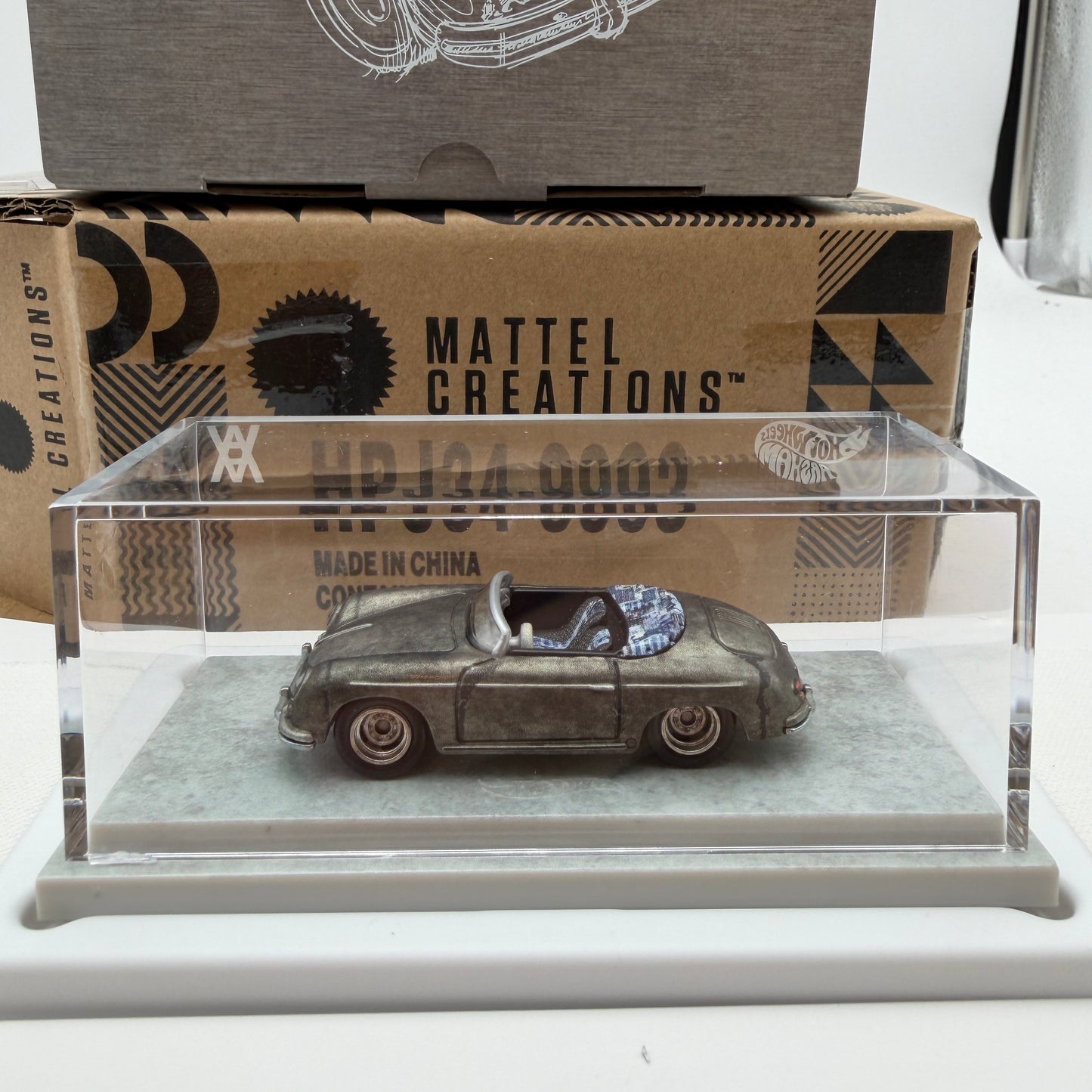 Mattel Creations Hot Wheels x Daniel Arsham Eroded Porsche 356 Bonsai HPJ34-9993