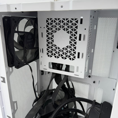 CORSAIR 2000D Airflow RGB Gaming Computer Case, White, With Extras