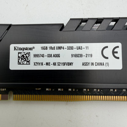 Kingston Fury 16GB DDR4 3200 PC4-25600 Ram Memory Module Black