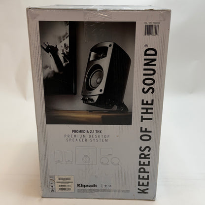Klipsch Promedia 2.1 THX Premium Desktop Speaker System Black New In Box