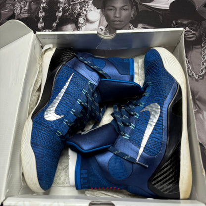 Kobe IX Elite Brave Blue/Metallic Silver Size 13 630847-404