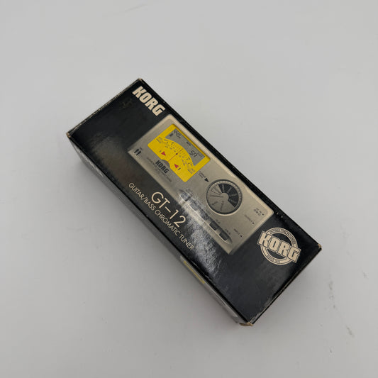 Korg Vintage Guitar/Bass Chromatic Tuner GT-12 Silver New In Box