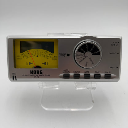 Korg Vintage Guitar/Bass Chromatic Tuner GT-12 Silver New In Box