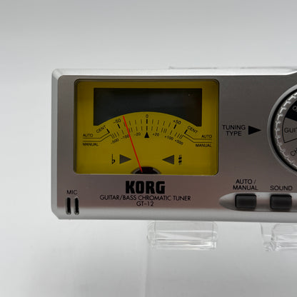 Korg Vintage Guitar/Bass Chromatic Tuner GT-12 Silver New In Box