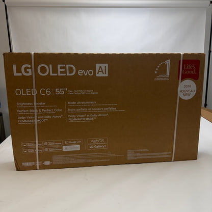 LG OLED evo AI C6 55" 4K Smart TV OLED55C6PUA - New In Box, Black