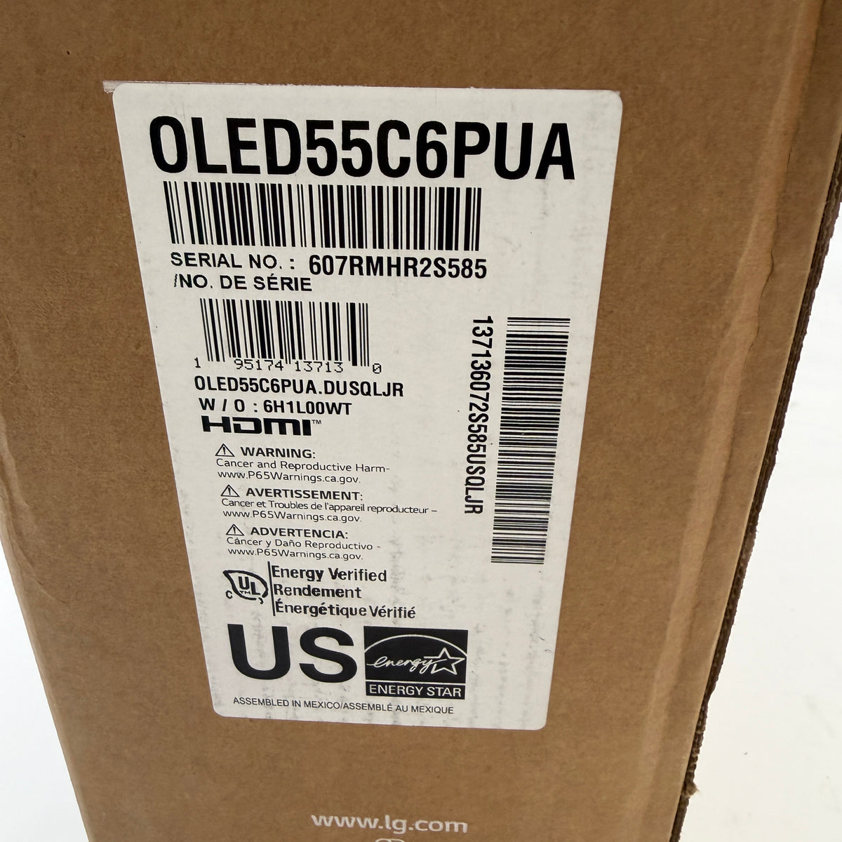 LG OLED evo AI C6 55" 4K Smart TV OLED55C6PUA - New In Box, Black