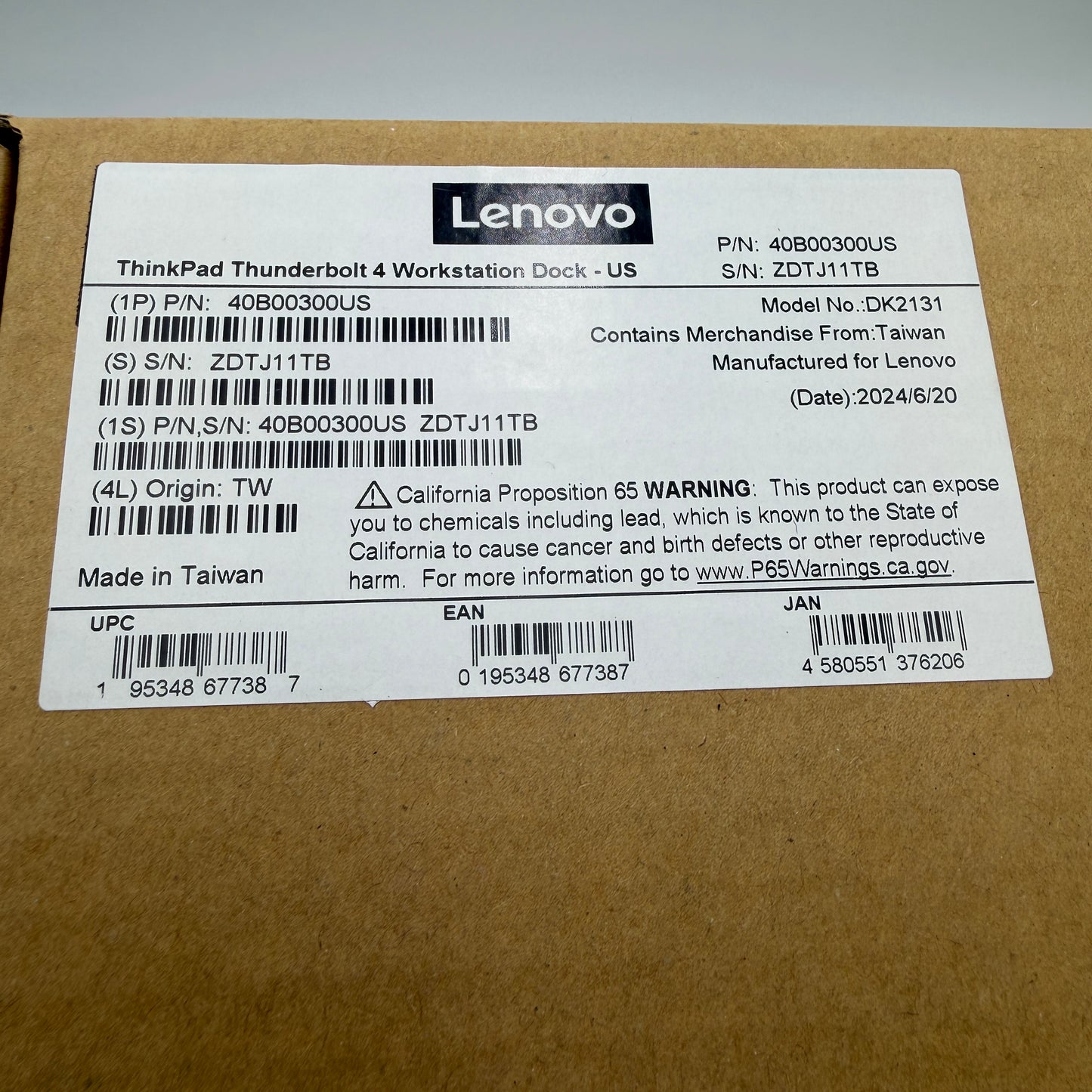Lenovo ThinkPad Thunderbolt 4 Workstation Dock New Open Box