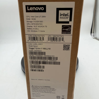 Lenovo Yoga 7 2-in-1 16ILL10 16-Inch Laptop, Ultra 7, 16GB RAM Silver Open Box