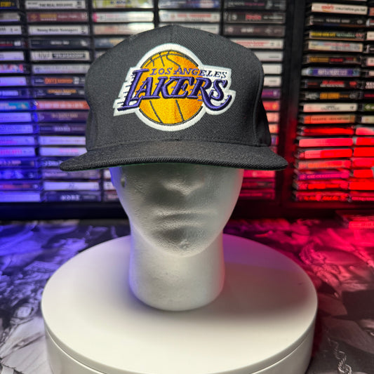 Los Angeles Lakers NBA Mitchell & Ness Snapback Hat Black Snapback Cap Flat