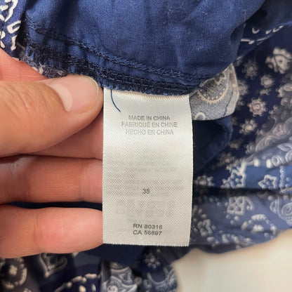 Lucky Brand Mens Bandana Print Lightweight Cotton Blend Shorts Blue 38 Used