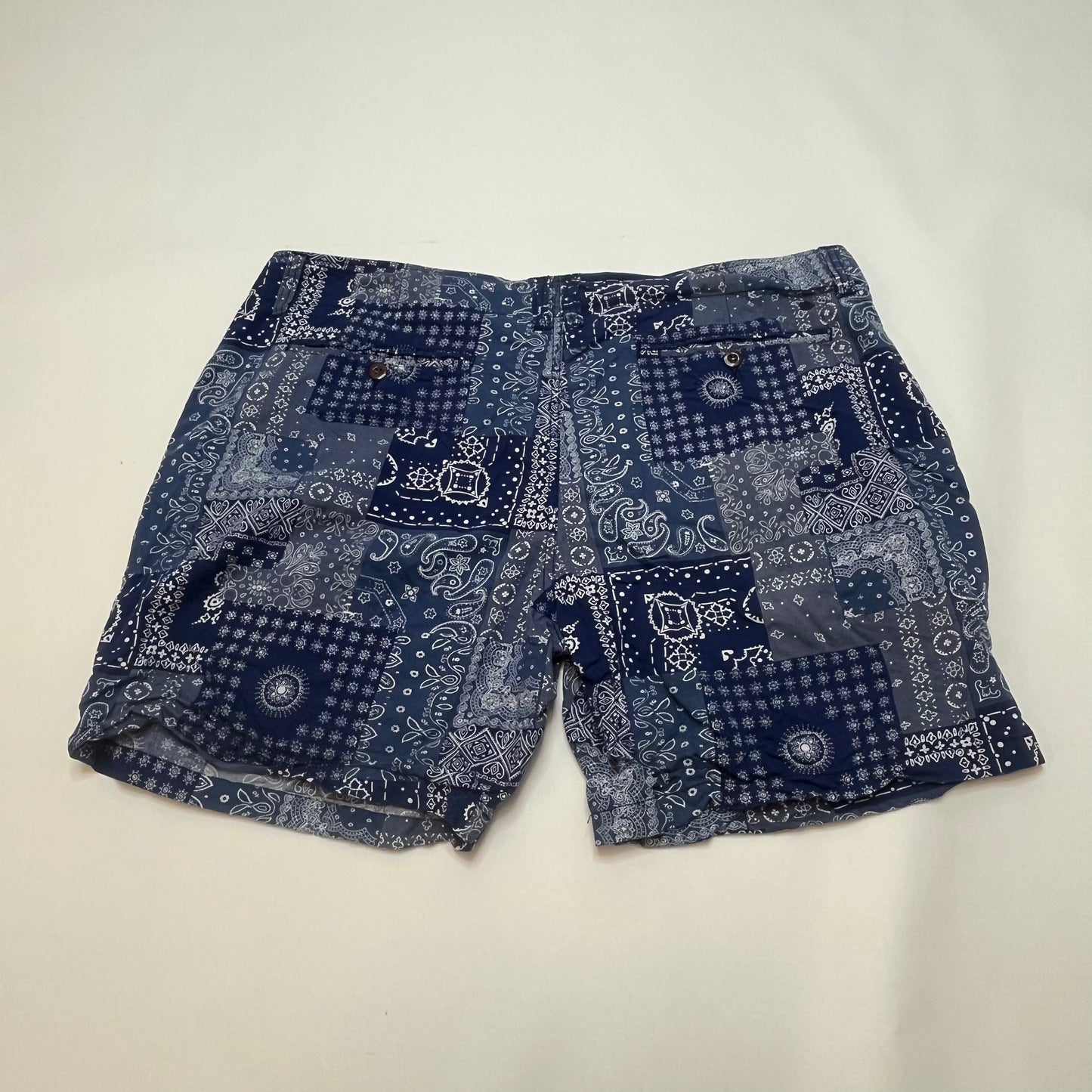 Lucky Brand Mens Bandana Print Lightweight Cotton Blend Shorts Blue 38 Used