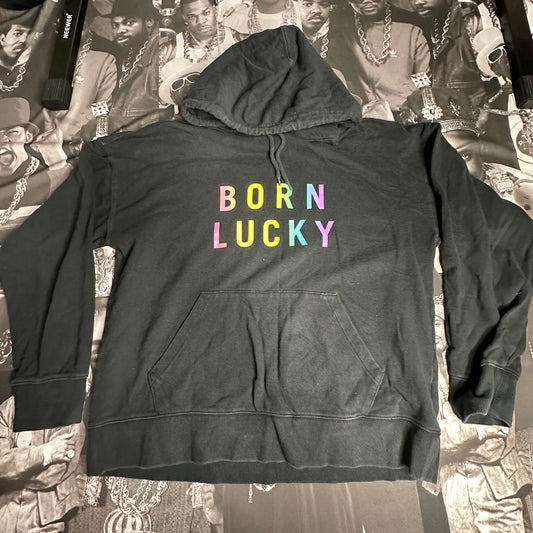 Lucky Brand Pride Born Lucky Hoodie Black Size Large