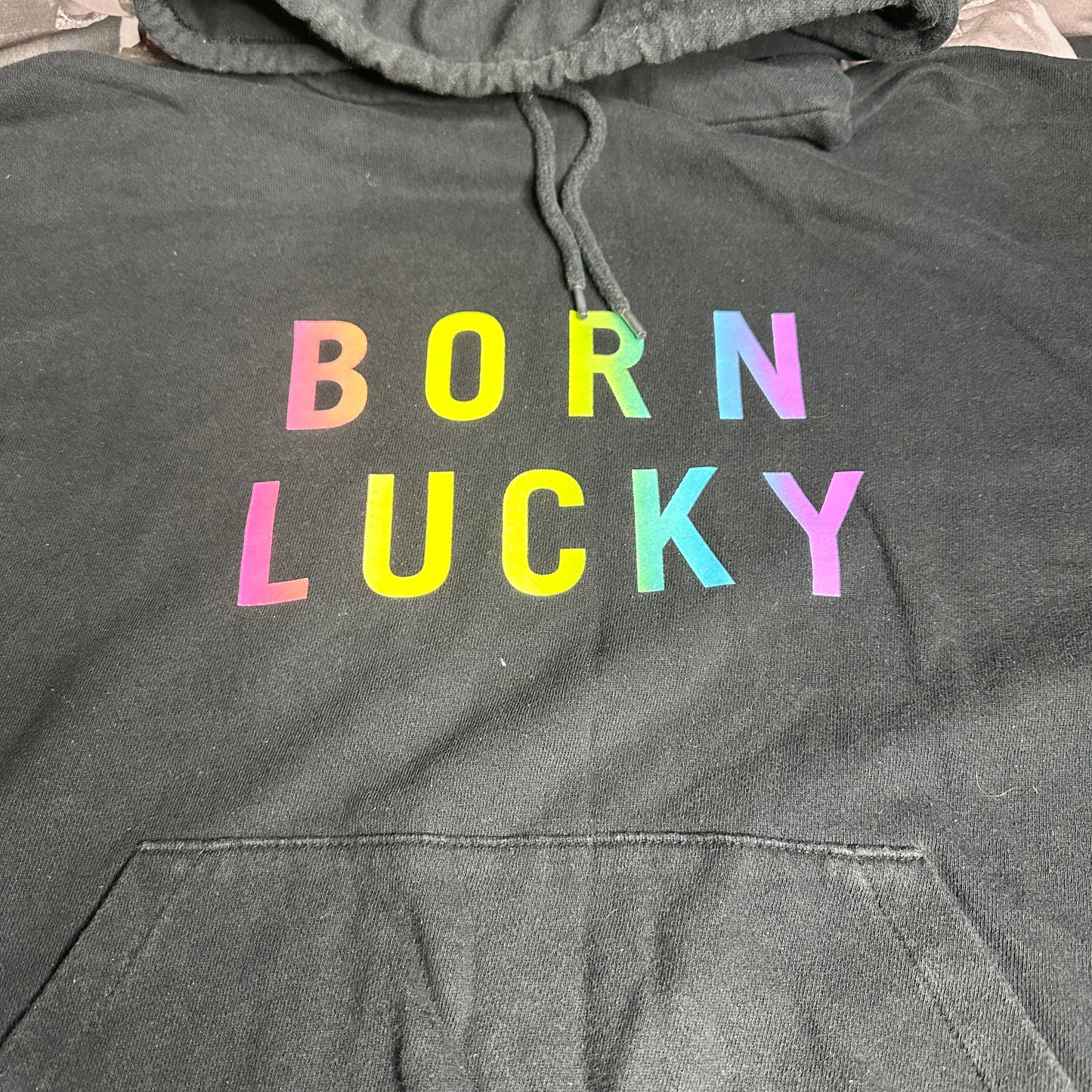 Lucky Brand Pride Born Lucky Hoodie Black Size Large