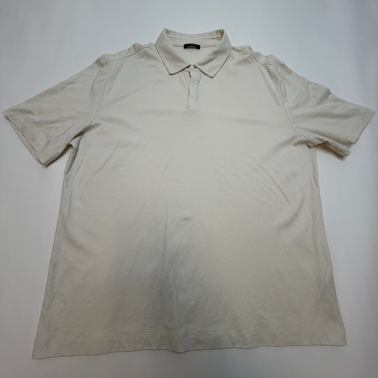Massimo Dutti Mens Polo Cream XXL 100% Cotton White