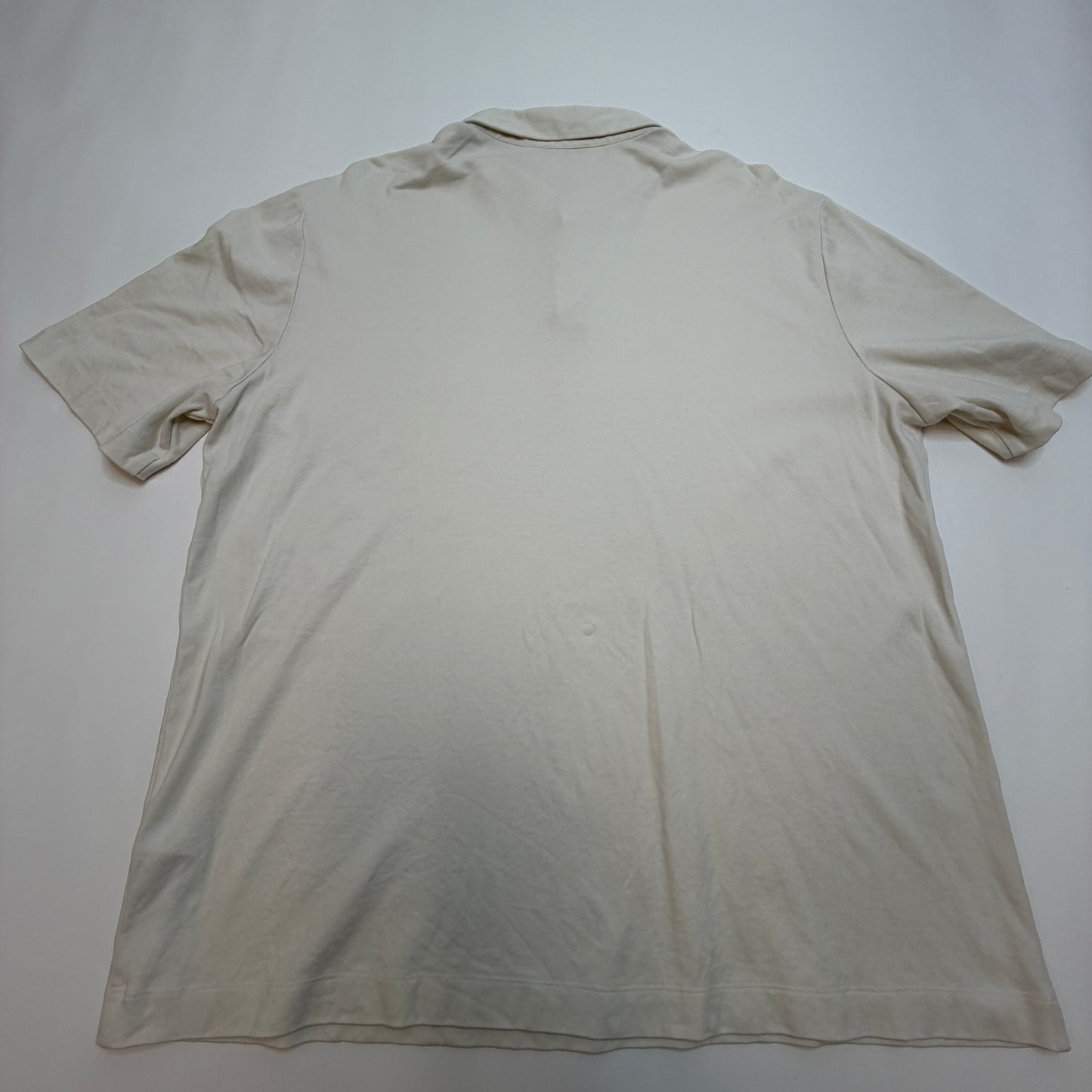 Massimo Dutti Mens Polo Cream XXL 100% Cotton White