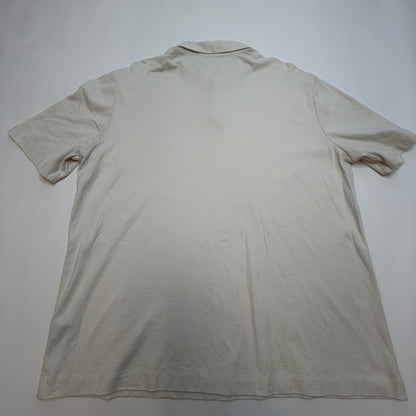 Massimo Dutti Mens Polo Cream XXL 100% Cotton White