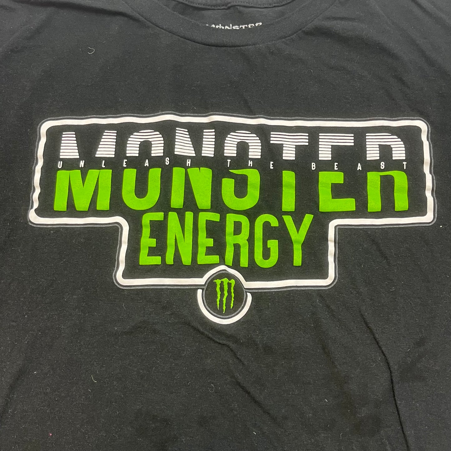 Mens Monster Energy UTB Short Sleeve Shirt XL Black - Used