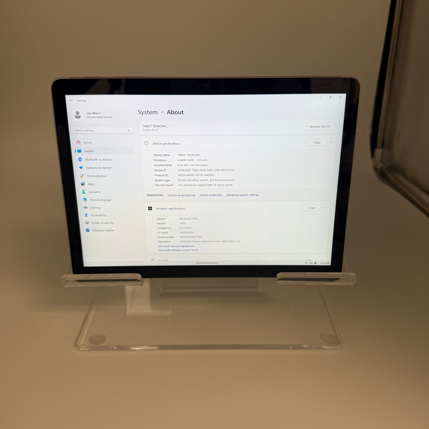 Microsoft Surface Go 4 2067 Tablet  Gray 256GB Excellent Condition