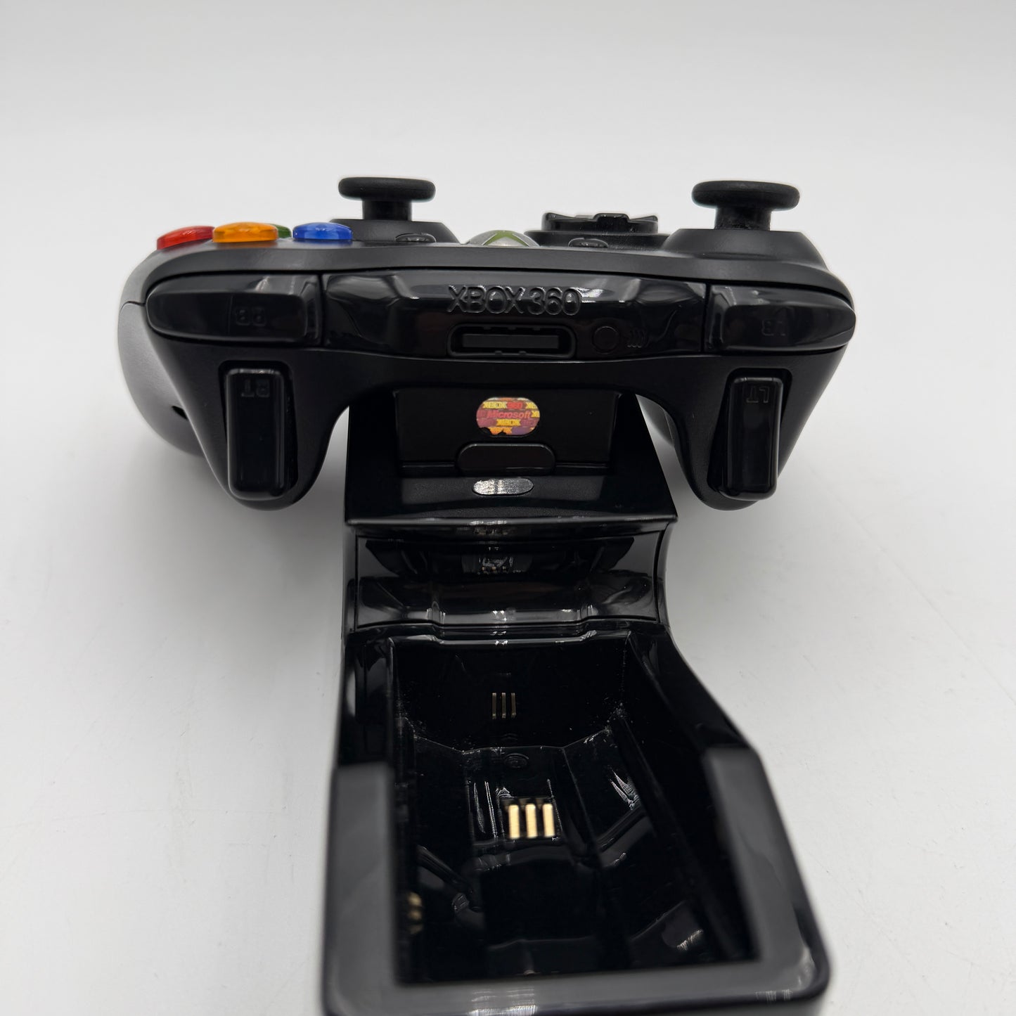 Microsoft Xbox 360 Black Wireless Controller Lot of 3 with Charging Dock UNTESTED