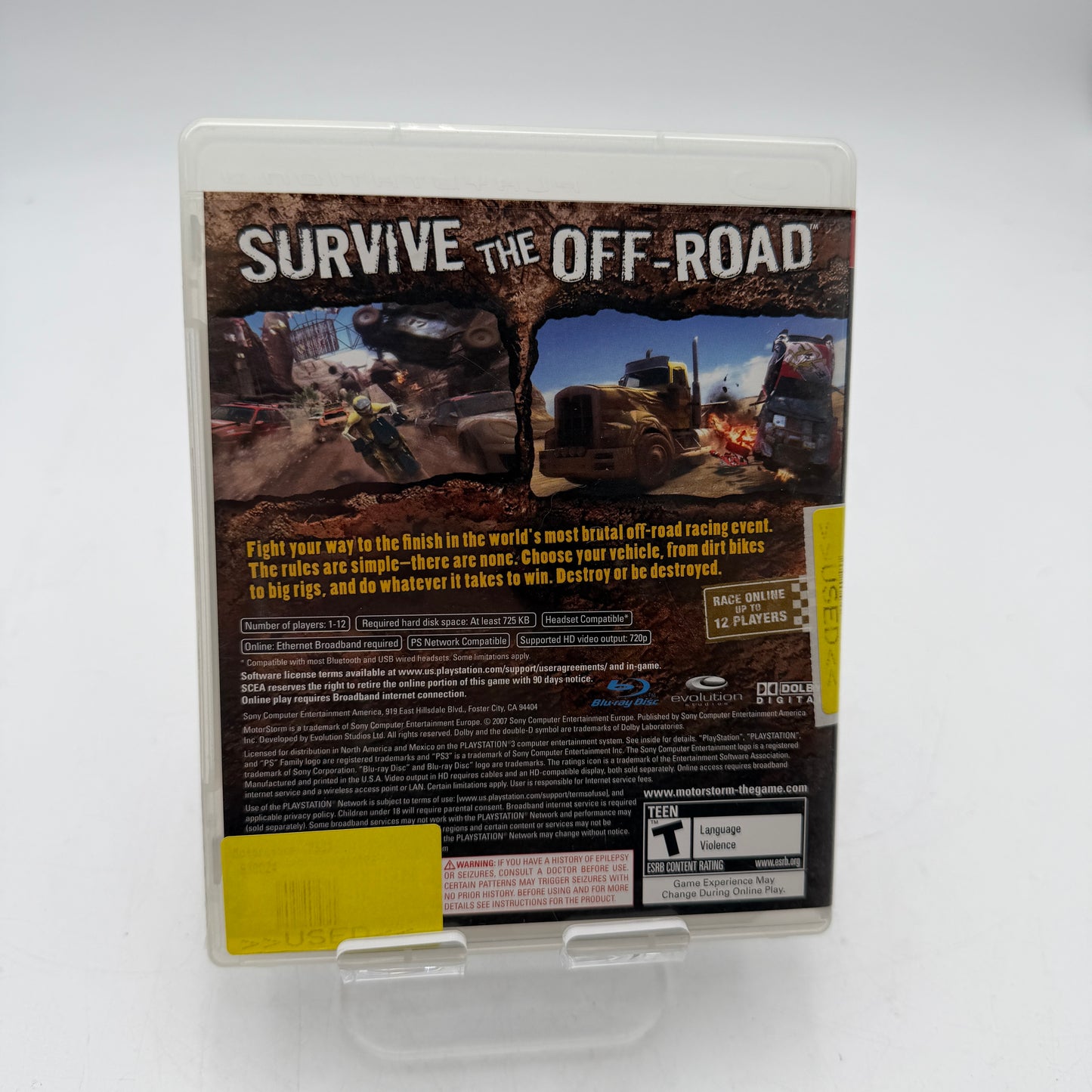 MotorStorm for Playstation 3 Video Game Complete in Case with Manual & Inserts