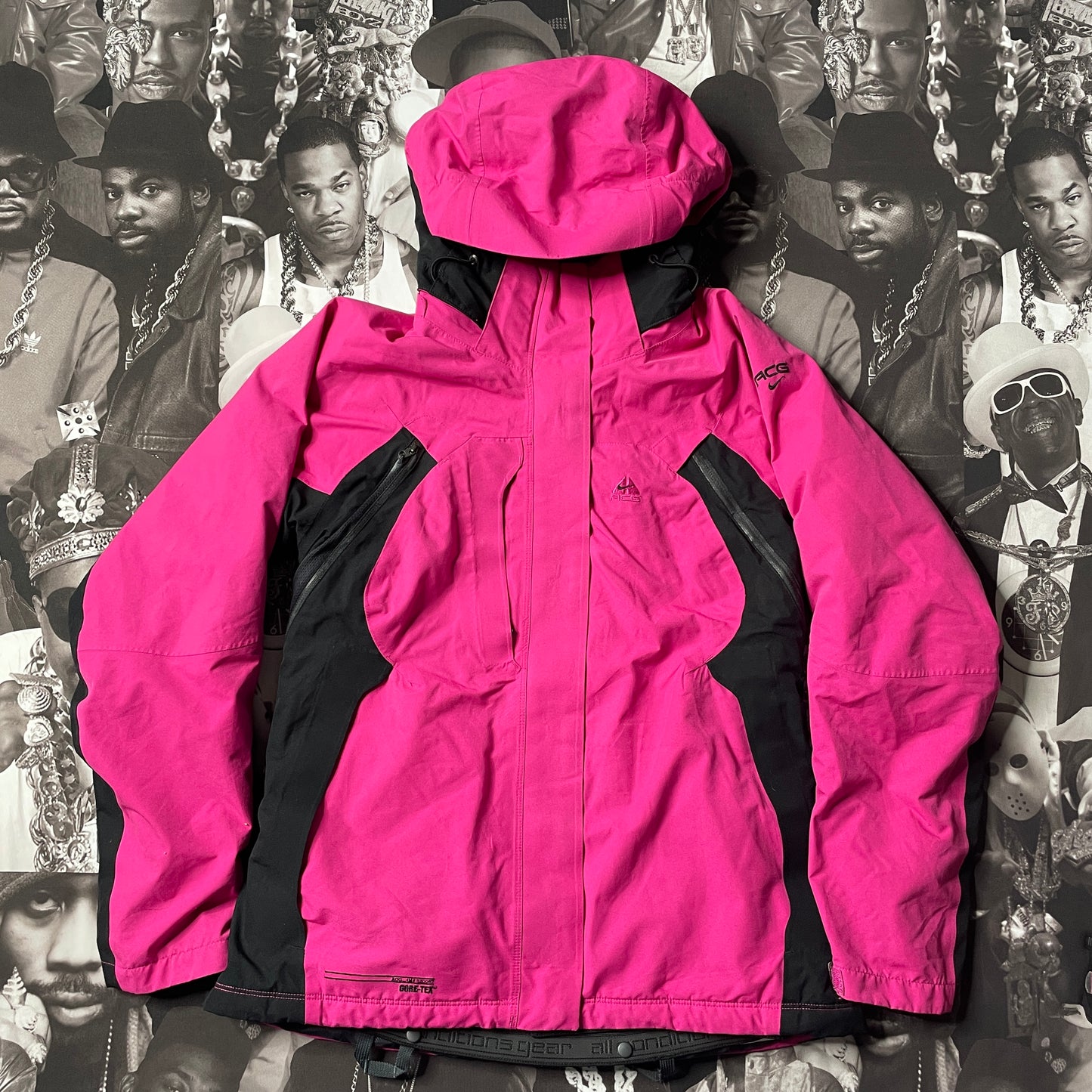 NIKE ACG 3 Gore Tex Hooded Parka Coat Womens Medium Pink/Black TS0 Medium