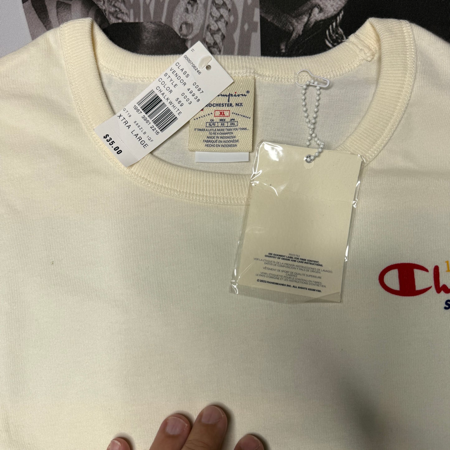 NWT Champion 1994 Sailing Tee Chalk White Sz XL