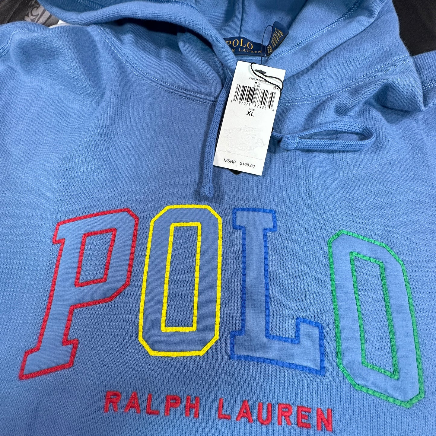 NWT Damaged Polo Ralph Lauren The RL Fleece Logo Hoodie Nimes Blue 710926600005**READ