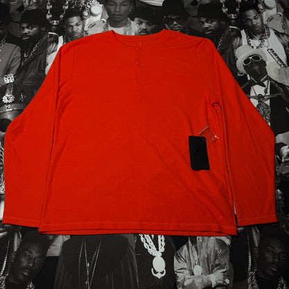 NWT Fabletics Long Sleeve Waffle Henley Orange XL