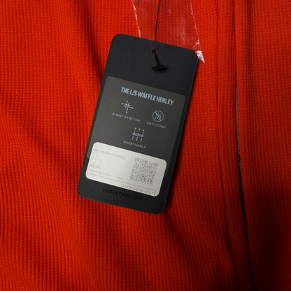 NWT Fabletics Long Sleeve Waffle Henley Orange XL