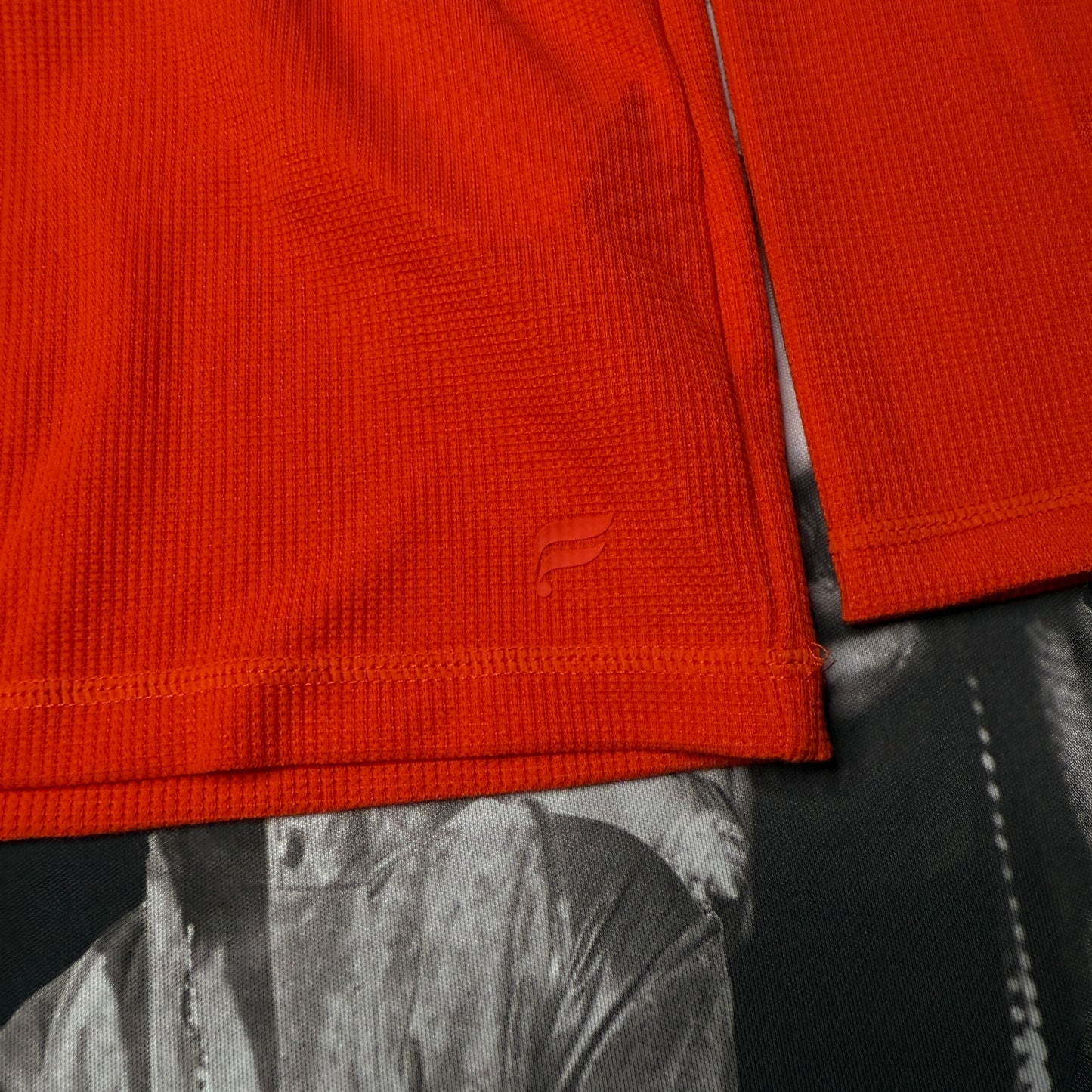 NWT Fabletics Long Sleeve Waffle Henley Orange XL