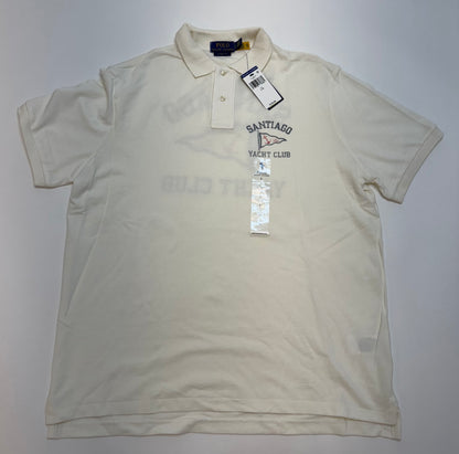 NWT Polo Ralph Lauren Classic Fit Nautical Mesh Polo Shirt Size Large White