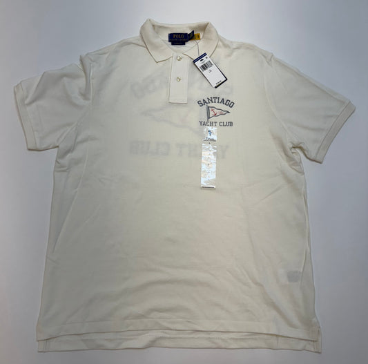 NWT Polo Ralph Lauren Classic Fit Nautical Mesh Polo Shirt Size Large White