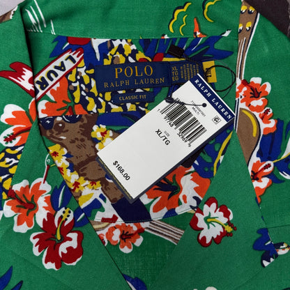 NWT Polo Ralph Lauren Classic Fit Polo Bear-Print Camp Shirt