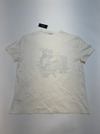 NWT Polo Ralph Lauren Classic Fit Slub Jersey Graphic T-Shirt Large White