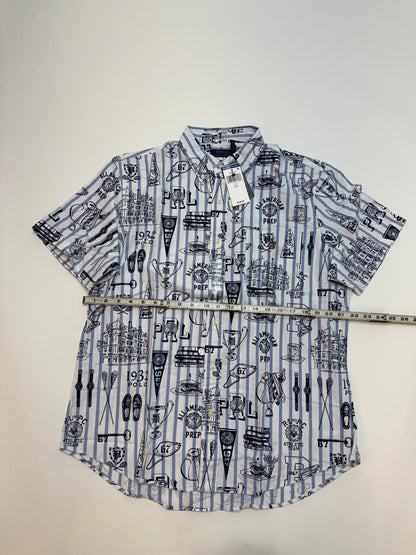 NWT Polo Ralph Lauren Classic Fit Striped Oxford Button Down Shirt Large - White
