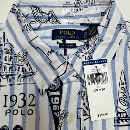 NWT Polo Ralph Lauren Classic Fit Striped Oxford Button Down Shirt Size XXL