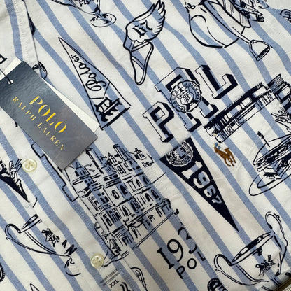 NWT Polo Ralph Lauren Classic Fit Striped Oxford Button Down Shirt Size XXL