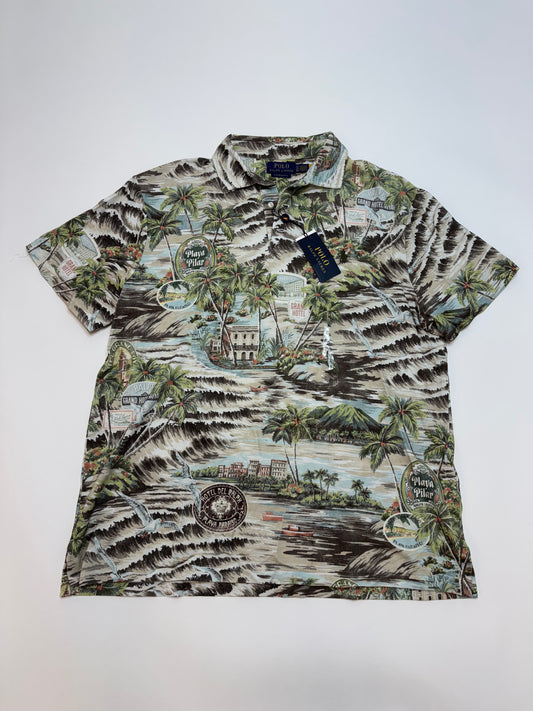 NWT Polo Ralph Lauren Custom Slim Fit Printed Mesh Polo Shirt XL Multi-Colored