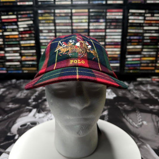 NWT Polo Ralph Lauren Men's Triple-Pony Plaid Flannel Ball Cap