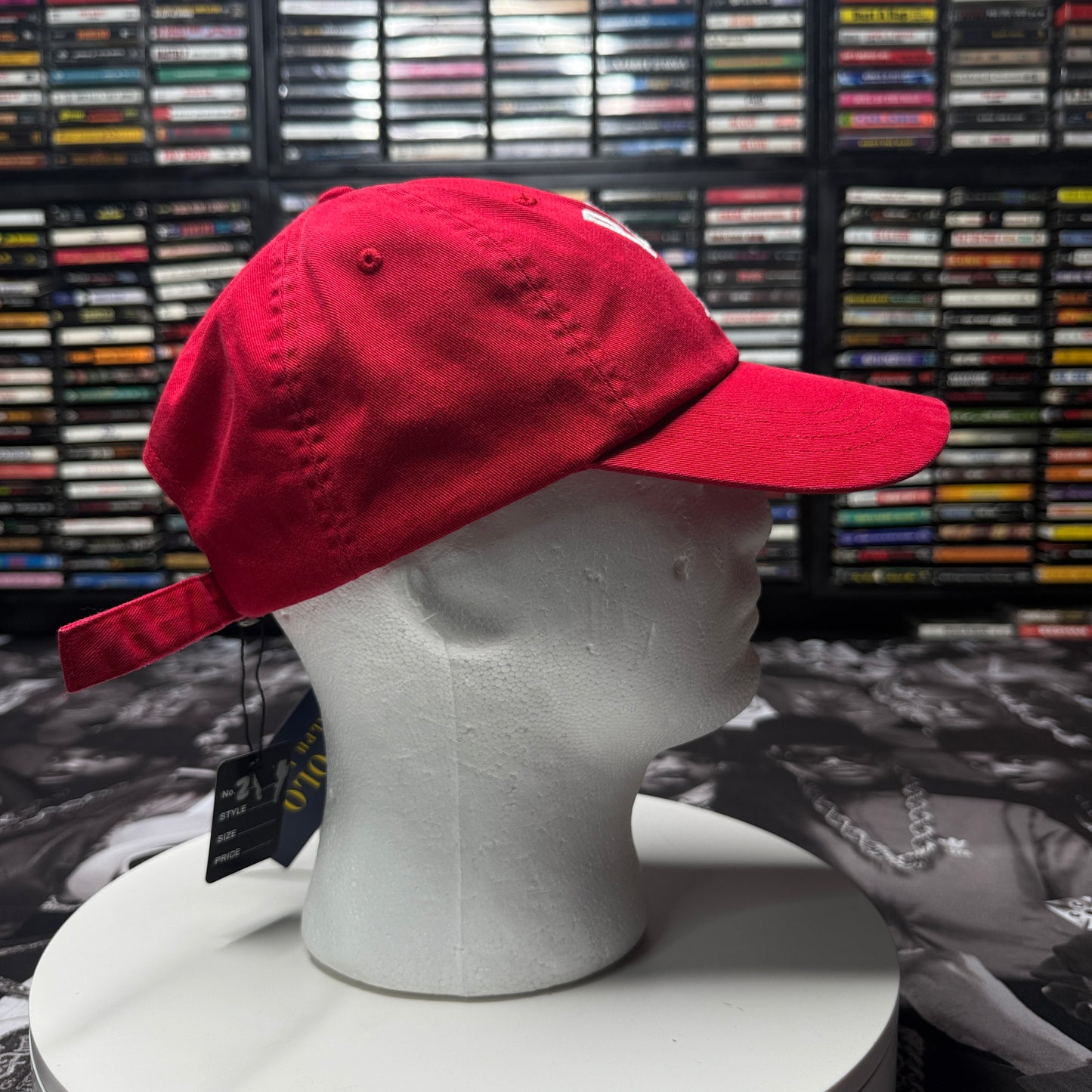 NWT Polo Ralph Lauren P-Wing Ball Cap One Size Red Cotton