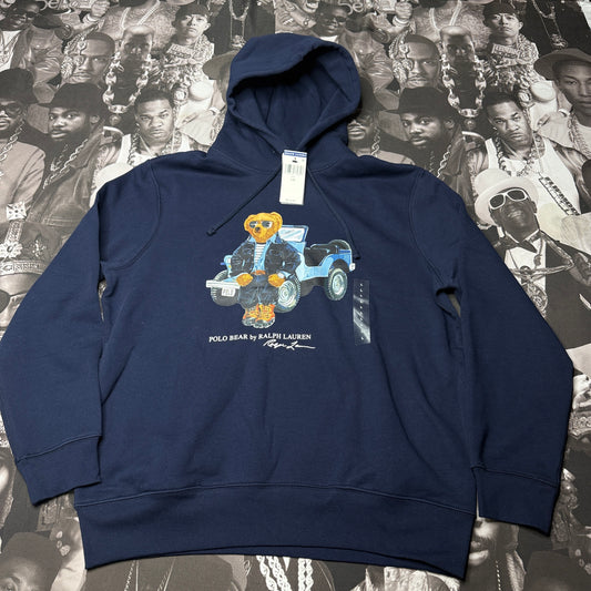 NWT Polo Ralph Lauren Polo Bear Garment-Dyed Fleece Hoodie Large